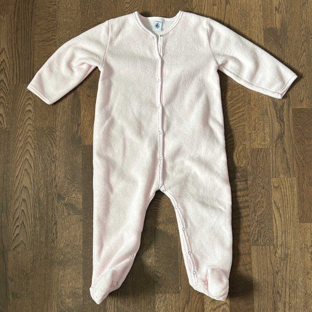 Petit Bateau Light Pink Kids Footie